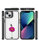 DailyObjects Clear Painted Purple Flower Black Hybrid Clear Case Cover For iPhone 13 Mini