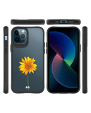 DailyObjects Clear Sunflower Black Hybrid Clear Case Cover For iPhone 12 Pro Max