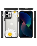 DailyObjects Clear Three White Daisies Black Hybrid Clear Case Cover For iPhone 11 Pro Max
