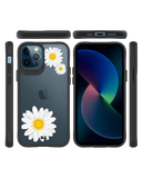DailyObjects Clear Three White Daisies Black Hybrid Clear Case Cover For iPhone 12 Pro Max