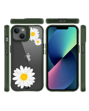 DailyObjects Clear Three White Daisies Green Hybrid Clear Case Cover For iPhone 13 Mini