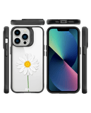 DailyObjects Clear White Daisy Black Hybrid Clear Phone Case Cover For iPhone 14 Pro
