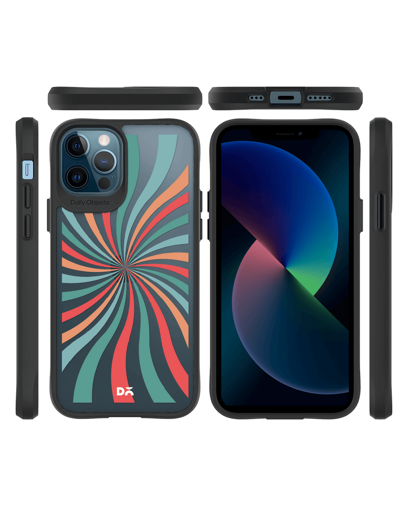 DailyObjects Color Hypnosis Black Hybrid Clear Case Cover For iPhone 12 Pro Max