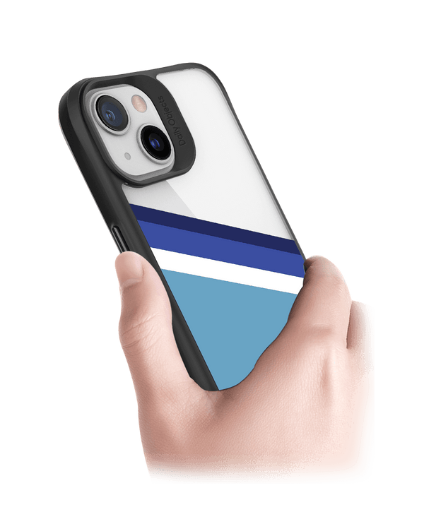 DailyObjects Aqua Angles Black Hybrid Clear Case Cover For iPhone 13 Mini