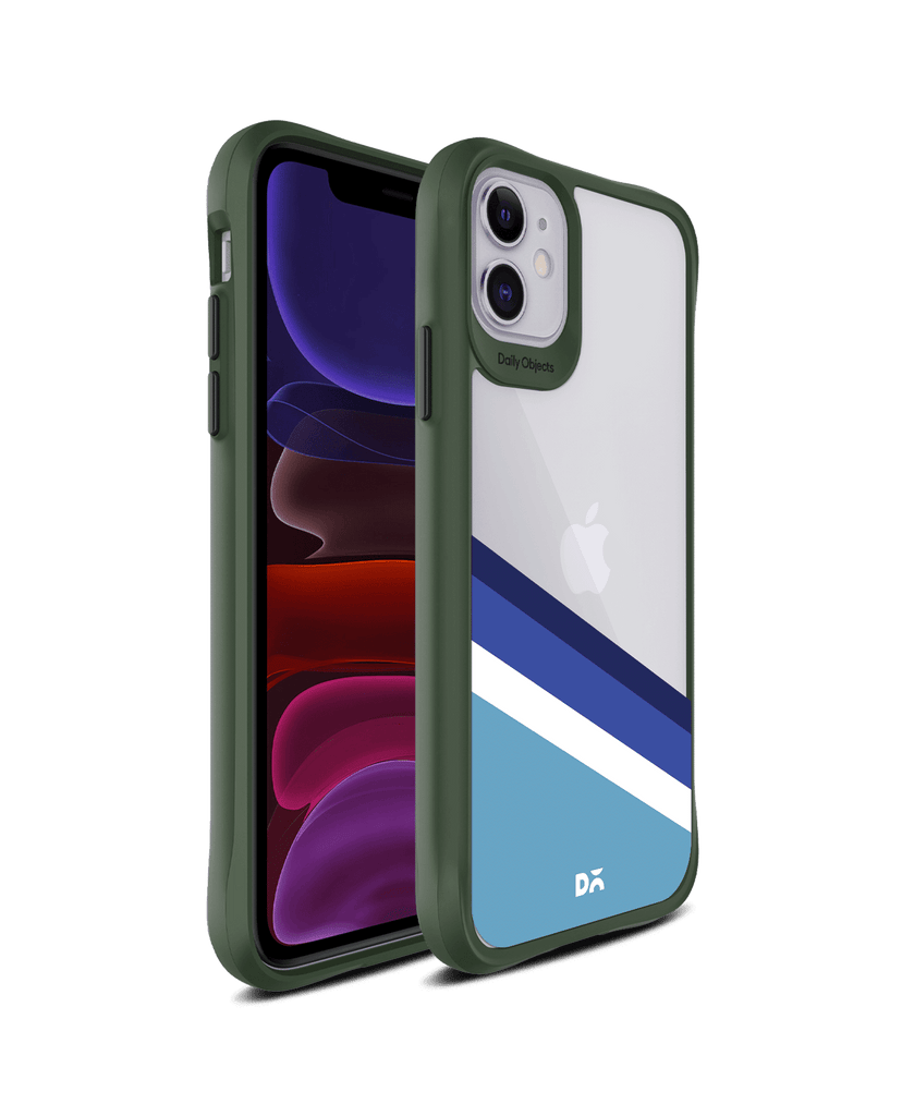 DailyObjects Aqua Angles Green Hybrid Clear Case Cover For iPhone 11