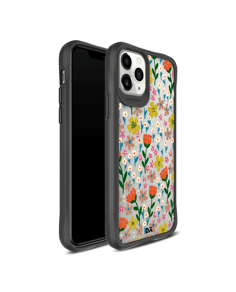 DailyObjects Auburn Tulips Black Hybrid Clear Case Cover For iPhone 11 Pro