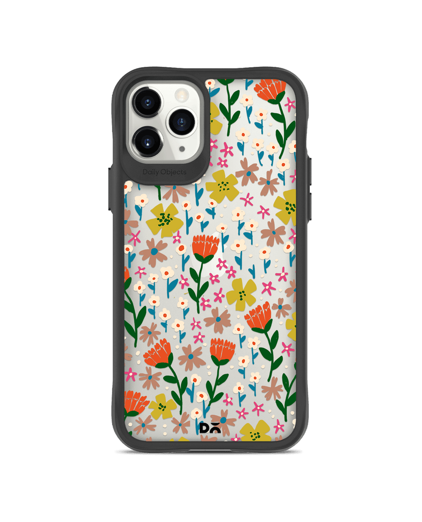 DailyObjects Auburn Tulips Black Hybrid Clear Case Cover For iPhone 11 Pro Max
