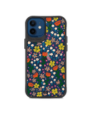 DailyObjects Auburn Tulips Black Hybrid Clear Case Cover For iPhone 12 Mini