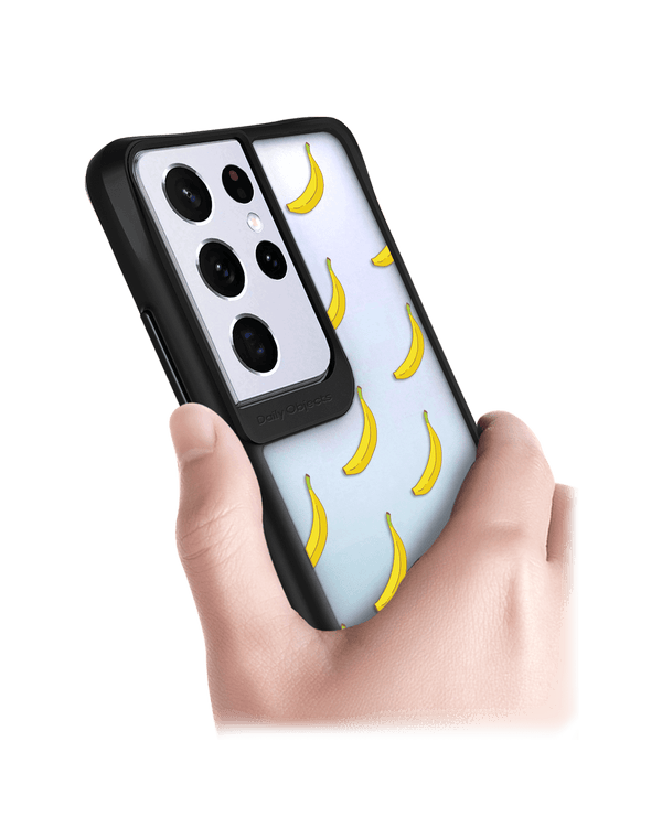 DailyObjects Banana Icon Black Hybrid Clear Case Cover For Samsung Galaxy S21 Ultra