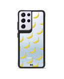 DailyObjects Banana Icon Black Hybrid Clear Case Cover For Samsung Galaxy S21 Ultra