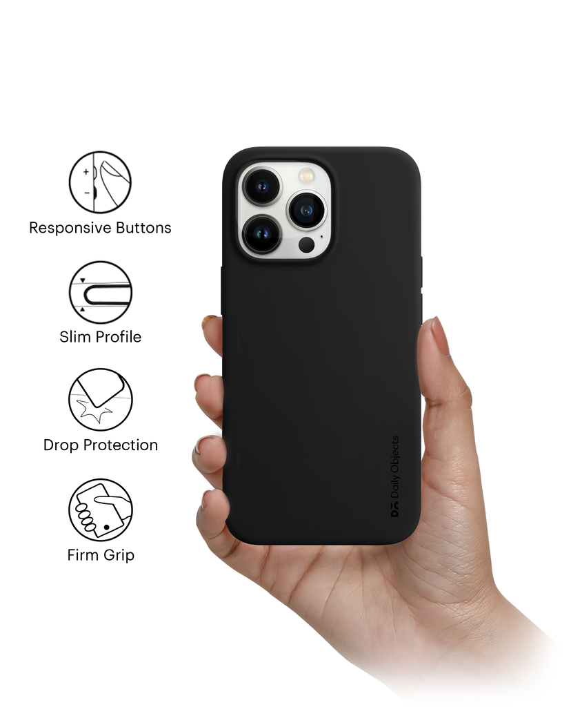 DailyObjects Black Flekt Silicone Case Cover For iPhone 13 Pro Max