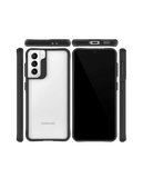 DailyObjects Black Hybrid Clear Case Cover for Samsung Galaxy S21 FE