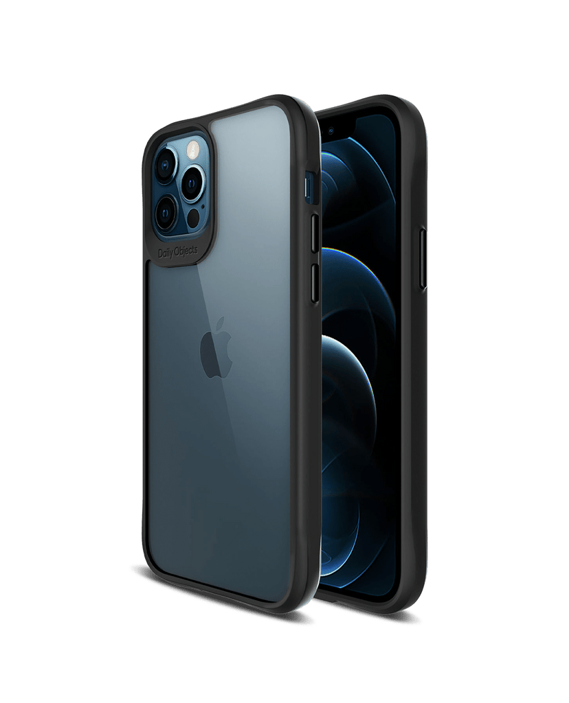 DailyObjects Black Hybrid Clear Case Cover for iPhone 12 Pro Max