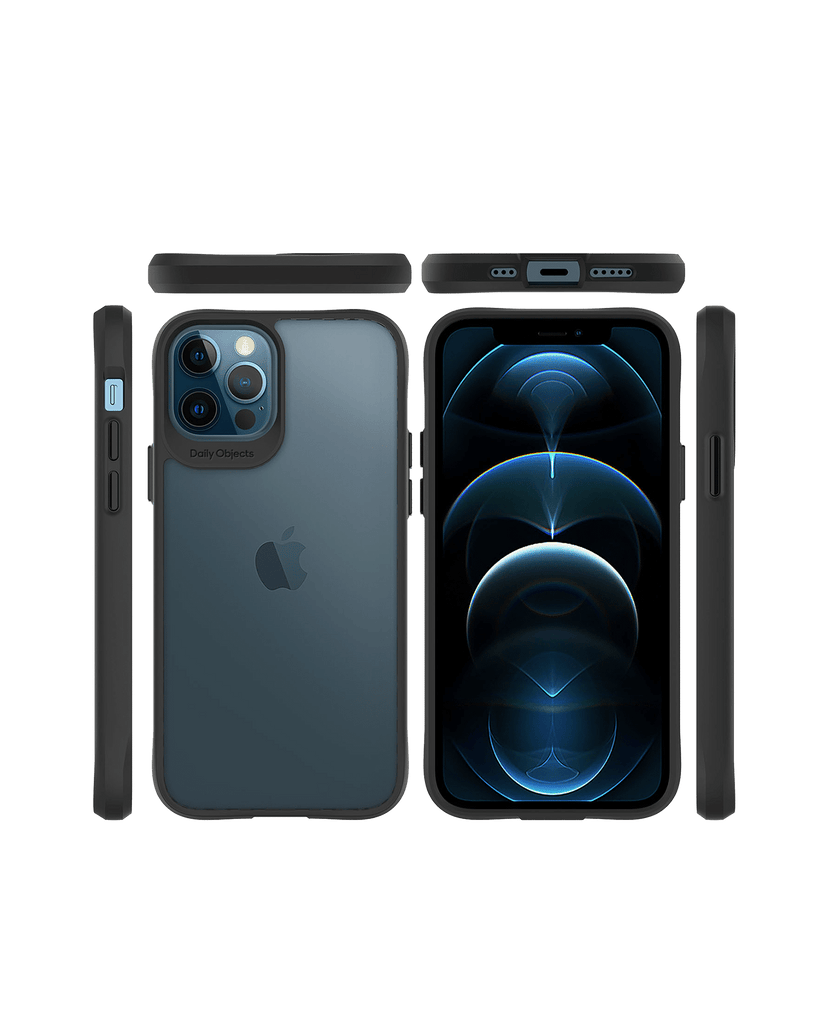 DailyObjects Black Hybrid Clear Case Cover for iPhone 12 Pro Max