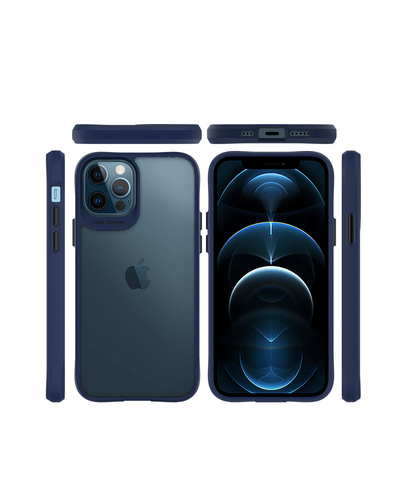 DailyObjects Blue Hybrid Clear Case Cover for iPhone 12 Pro