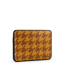 Brown Houndstooth Zippered Sleeve For Laptop/MacBook