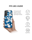 DailyObjects Camouflage Blue Stride 2.0 Case Cover For Samsung Galaxy S21 FE