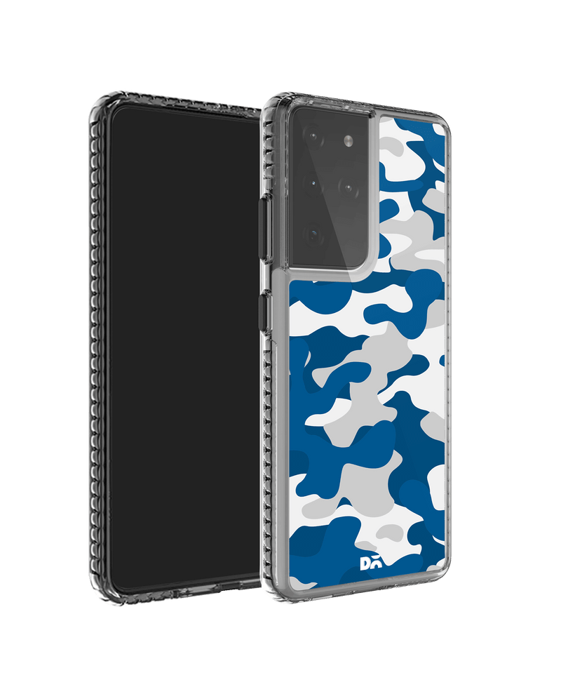 DailyObjects Camouflage Blue Stride 2.0 Case Cover For Samsung Galaxy S21 Ultra