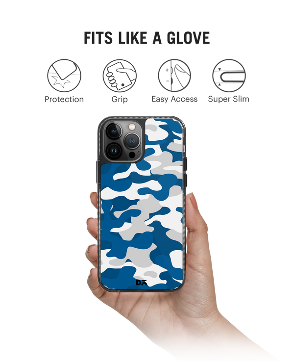 DailyObjects Camouflage Blue Stride 2.0 Phone Case Cover For iPhone 15 Pro
