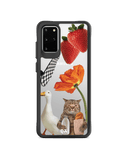 DailyObjects Cat Skate Black Hybrid Clear Case Cover For Samsung Galaxy S20 Plus