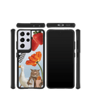 DailyObjects Cat Skate Black Hybrid Clear Case Cover For Samsung Galaxy S21 Ultra