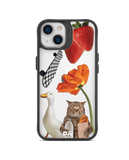 DailyObjects Cat Skate Black Hybrid Clear Phone Case Cover For iPhone 14