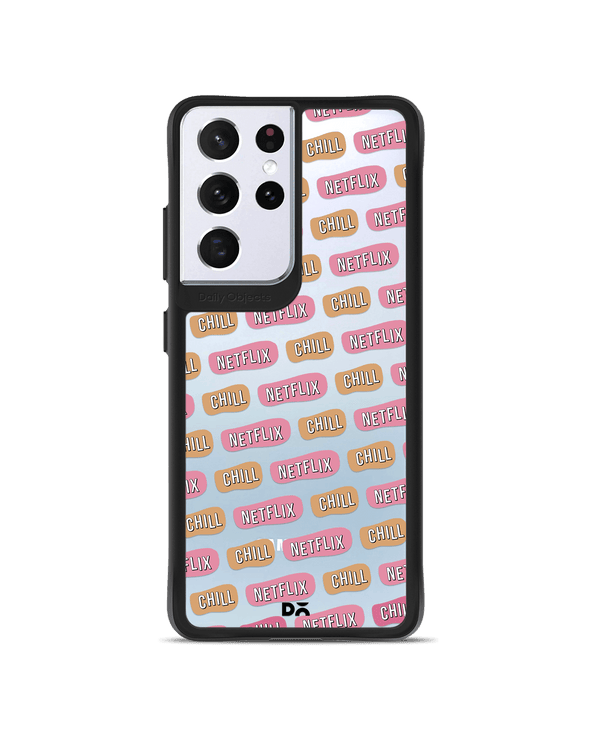 DailyObjects Chill Icon Black Hybrid Clear Case Cover For Samsung Galaxy S21 Ultra