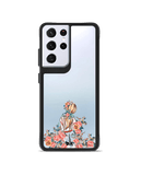 DailyObjects China Rose Black Hybrid Clear Case Cover For Samsung Galaxy S21 Ultra