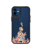 DailyObjects China Rose Black Hybrid Clear Case Cover For iPhone 12 Mini