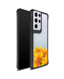 DailyObjects Clear Bright Sunflowers Black Hybrid Clear Case Cover For Samsung Galaxy S21 Ultra