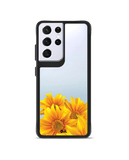DailyObjects Clear Bright Sunflowers Black Hybrid Clear Case Cover For Samsung Galaxy S21 Ultra