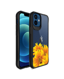DailyObjects Clear Bright Sunflowers Black Hybrid Clear Case Cover For iPhone 12 Mini
