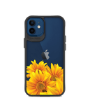 DailyObjects Clear Bright Sunflowers Black Hybrid Clear Case Cover For iPhone 12