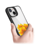 DailyObjects Clear Bright Sunflowers Black Hybrid Clear Case Cover For iPhone 13 Mini