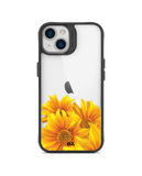 DailyObjects Clear Bright Sunflowers Black Hybrid Clear Case Cover For iPhone 13 Mini