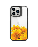 DailyObjects Clear Bright Sunflowers Black Hybrid Clear Case Cover For iPhone 13 Pro Max