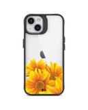 DailyObjects Clear Bright Sunflowers Black Hybrid Clear Case Cover For iPhone 13