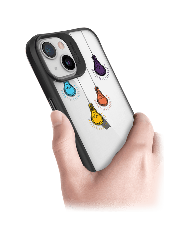 DailyObjects Clear Bulbs Black Hybrid Clear Case Cover For iPhone 13 Mini