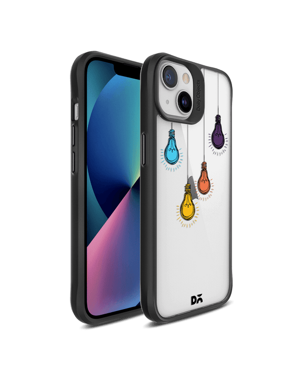 DailyObjects Clear Bulbs Black Hybrid Clear Case Cover For iPhone 13 Mini