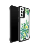 DailyObjects Clear Ferns & Flowers Black Hybrid Clear Case Cover For Samsung Galaxy S21 FE