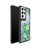DailyObjects Clear Ferns & Flowers Black Hybrid Clear Case Cover For Samsung Galaxy S21 Ultra