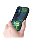 DailyObjects Clear Ferns & Flowers Black Hybrid Clear Case Cover For iPhone 12 Mini