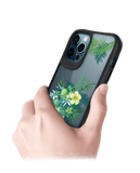 DailyObjects Clear Ferns & Flowers Black Hybrid Clear Case Cover For iPhone 12 Pro Max