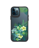 DailyObjects Clear Ferns & Flowers Black Hybrid Clear Case Cover For iPhone 12 Pro Max