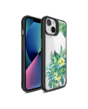 DailyObjects Clear Ferns & Flowers Black Hybrid Clear Case Cover For iPhone 13 Mini