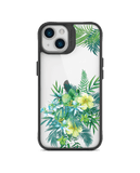 DailyObjects Clear Ferns & Flowers Black Hybrid Clear Case Cover For iPhone 13 Mini