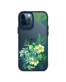 DailyObjects Clear Ferns & Flowers Blue Hybrid Clear Case Cover For iPhone 12 Pro