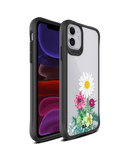 DailyObjects Clear Flowers And Daisy Black Hybrid Clear Case Cover For iPhone 11