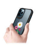 DailyObjects Clear Flowers And Daisy Black Hybrid Clear Case Cover For iPhone 12 Pro Max