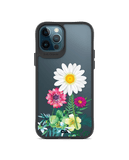 DailyObjects Clear Flowers And Daisy Black Hybrid Clear Case Cover For iPhone 12 Pro Max